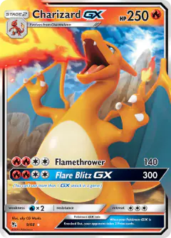 Charizard-GX Rare Holo GX card from Hidden Fates