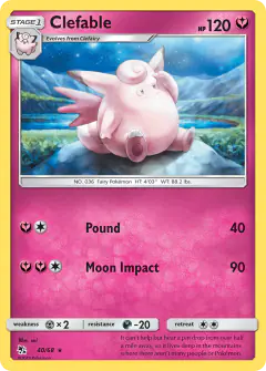 Clefable Rare card from Hidden Fates