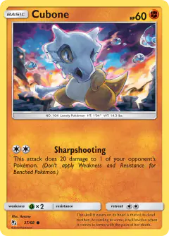 Cubone Common card from Hidden Fates