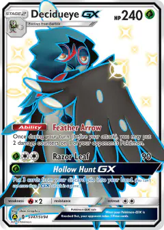 Decidueye-GX Rare Shiny GX card from Hidden Fates