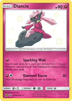 Diancie Rare Shiny card from Hidden Fates