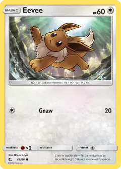 Eevee Common card from Hidden Fates