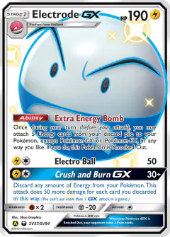 Electrode-GX Rare Shiny GX card from Hidden Fates