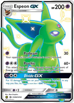 Espeon-GX Rare Shiny GX card from Hidden Fates