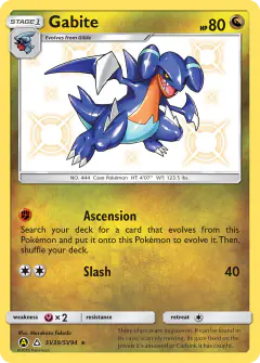 Gabite Rare Shiny card from Hidden Fates