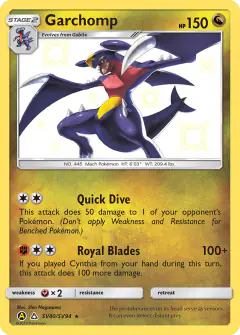 Garchomp Rare Shiny card from Hidden Fates