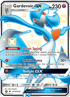 Gardevoir-GX Rare Shiny GX card from Hidden Fates