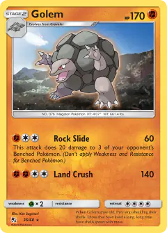 Golem Rare card from Hidden Fates