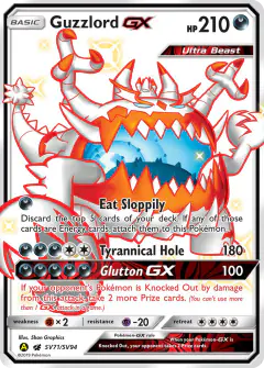 Guzzlord-GX Rare Shiny GX card from Hidden Fates