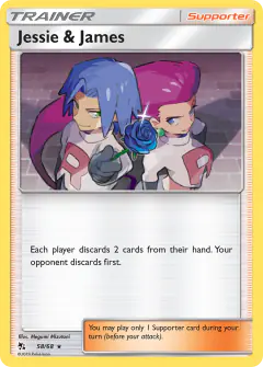 Jessie & James Rare Holo card from Hidden Fates