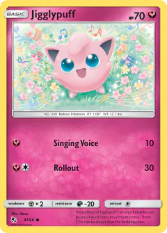 Jigglypuff Common card from Hidden Fates