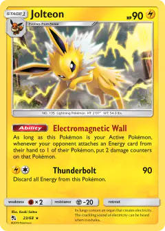 Jolteon Rare card from Hidden Fates