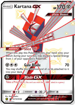 Kartana-GX Rare Shiny GX card from Hidden Fates