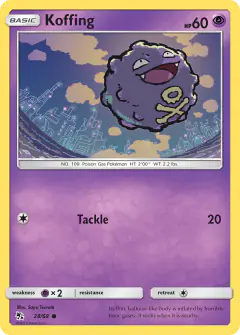 Koffing Common card from Hidden Fates