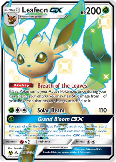 Leafeon-GX Rare Shiny GX card from Hidden Fates