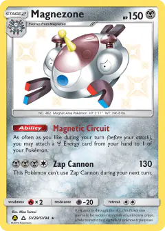 Magnezone Rare Shiny card from Hidden Fates