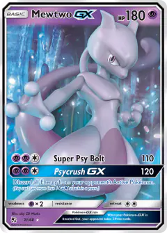 Mewtwo-GX Rare Holo GX card from Hidden Fates