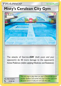 Misty's Cerulean City Gym Uncommon card from Hidden Fates