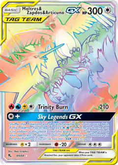 Moltres & Zapdos & Articuno-GX Rare Rainbow card from Hidden Fates