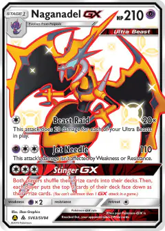 Naganadel-GX Rare Shiny GX card from Hidden Fates