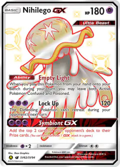 Nihilego-GX Rare Shiny GX card from Hidden Fates