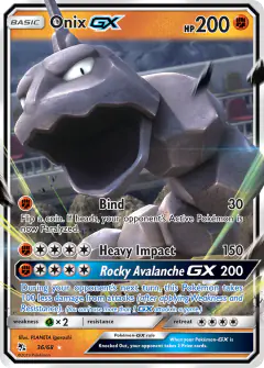 Onix-GX Rare Holo GX card from Hidden Fates