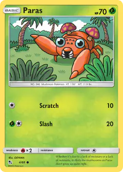 Paras Common card from Hidden Fates