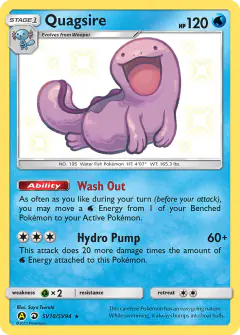 Quagsire Rare Shiny card from Hidden Fates