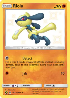Riolu Rare Shiny card from Hidden Fates