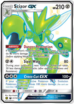 Scizor-GX Rare Shiny GX card from Hidden Fates