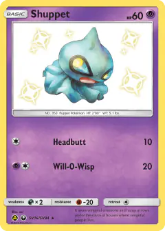 Shuppet Rare Shiny card from Hidden Fates