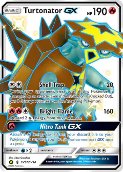 Turtonator-GX Rare Shiny GX card from Hidden Fates