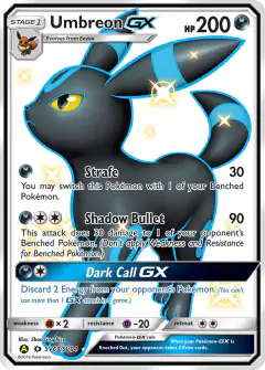 Umbreon-GX Rare Shiny GX card from Hidden Fates