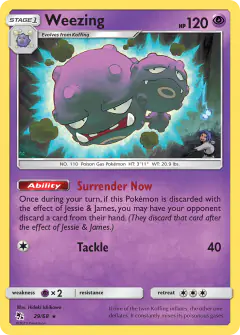 Weezing Rare card from Hidden Fates