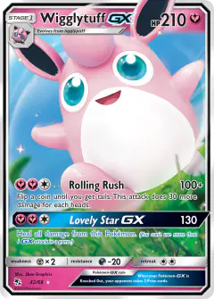 Wigglytuff-GX Rare Holo GX card from Hidden Fates