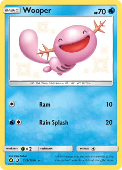 Wooper Rare Shiny card from Hidden Fates