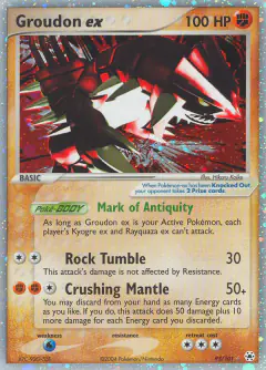Groudon ex Rare Holo EX card from Hidden Legends