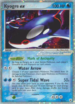Kyogre ex Rare Holo EX card from Hidden Legends
