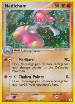 Medicham Rare Holo card from Hidden Legends