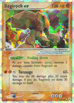 Regirock ex Rare Holo EX card from Hidden Legends