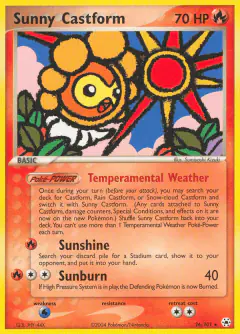 Sunny Castform Rare card from Hidden Legends