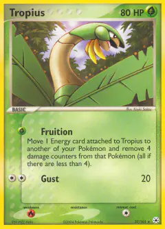 Tropius Rare card from Hidden Legends