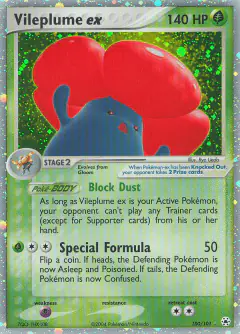 Vileplume ex Rare Holo EX card from Hidden Legends