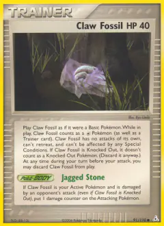 Claw Fossil Common card from Holon Phantoms