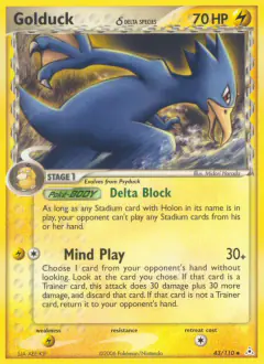 Golduck δ Uncommon card from Holon Phantoms