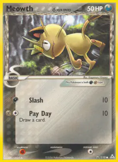 Meowth δ Common card from Holon Phantoms