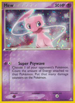 Mew Rare Secret card from Holon Phantoms