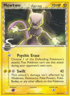 Mewtwo δ Rare card from Holon Phantoms