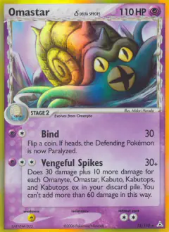 Omastar δ Rare Holo card from Holon Phantoms