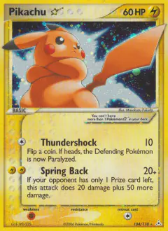 Pikachu ★ Rare Holo Star card from Holon Phantoms